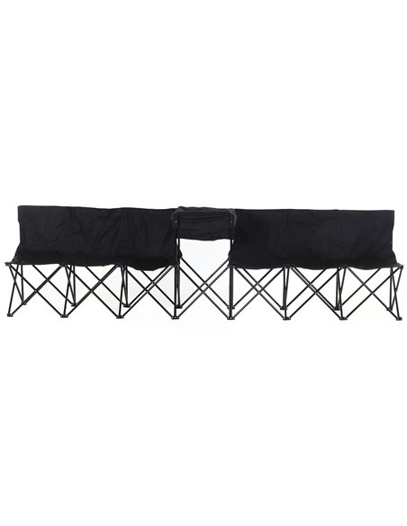 Outsunny 6-Seater Folding Steel Camping Bench w/ Cooler Bag Black 84B-382BK - pic 57535 | FastDaddyshop