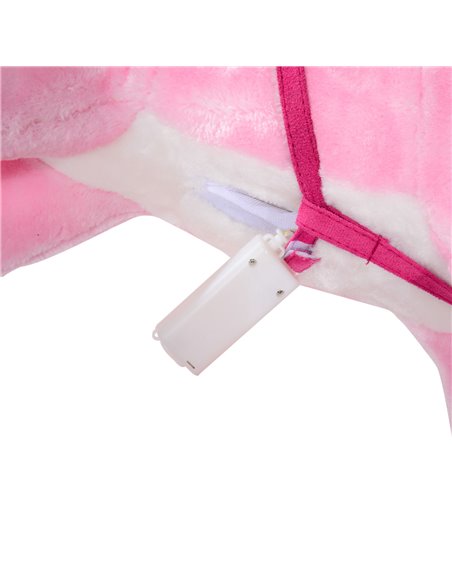 HOMCOM Childrens Plush Rocking Horse with Sound-Pink - pic 5755 | FastDaddyshop