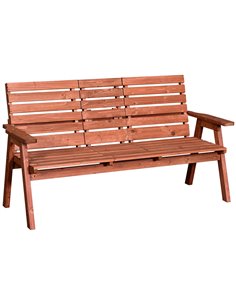Outsunny Garden Wooden Convertible 2-3 Seater Bench, Orange 84B-395