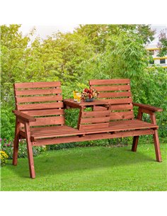 Outsunny Garden Wooden Convertible 2-3 Seater Bench, Orange 84B-395 2