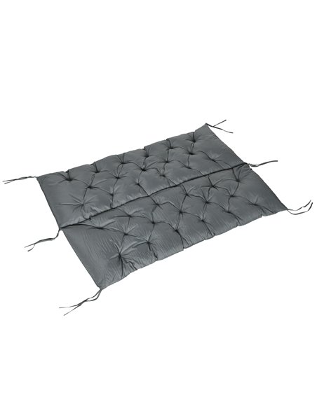 Outsunny 3 Seater Outdoor Chair Cushions, Garden Bench Cushion W/ Back and Ties for Indoor and Outdoor Use, 98 x 150 cm, Dark Gr - pic 57597 | FastDaddyshop