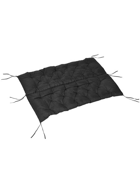 Outsunny 3 Seater Bench Cushion, Indoor and Outdoor Garden Chair Pad with Back and Ties, 98 x 150 cm, Black 84B-136V70BK - pic 57606 | FastDaddyshop