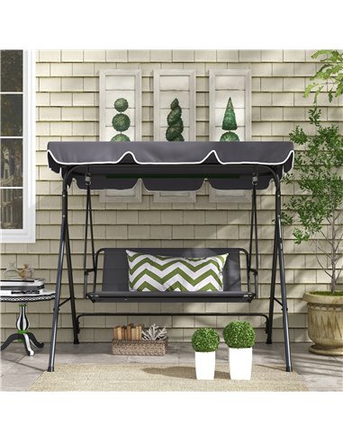 Outsunny Garden Swing Seat Cover Replacement, for 2 and 3 Seater Swing Bench, 115cm x 48cm x 48cm, Gark Grey 84A-309V00CG