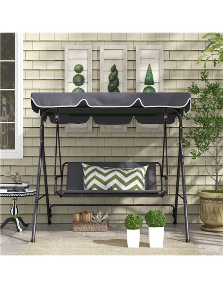 Outsunny Garden Swing Seat Cover Replacement, for 2 and 3 Seater Swing Bench, 115cm x 48cm x 48cm, Gark Grey 84A-309V00CG - pic 57613 | FastDaddyshop