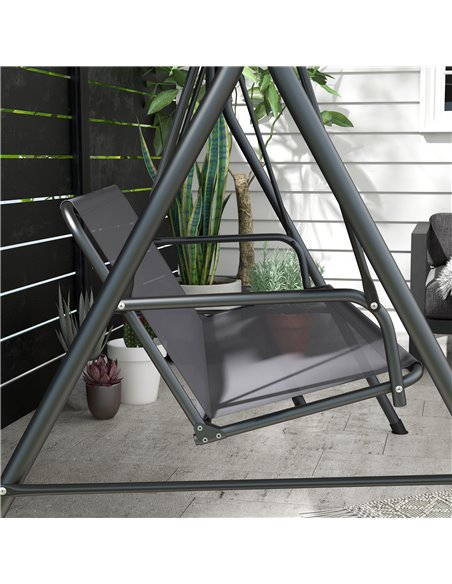 Outsunny Garden Swing Seat Cover Replacement, for 2 and 3 Seater Swing Bench, 115cm x 48cm x 48cm, Gark Grey 84A-309V00CG - pic 57614 | FastDaddyshop