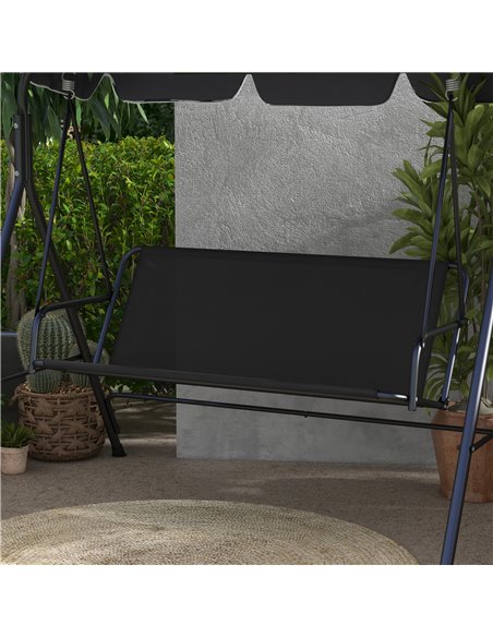 Outsunny Replacement Swing Seat Cover, Water-Resistant for 2/3 Seater Benches, 115cm x 48cm, Black 84A-309V00BK - pic 57618 | FastDaddyshop