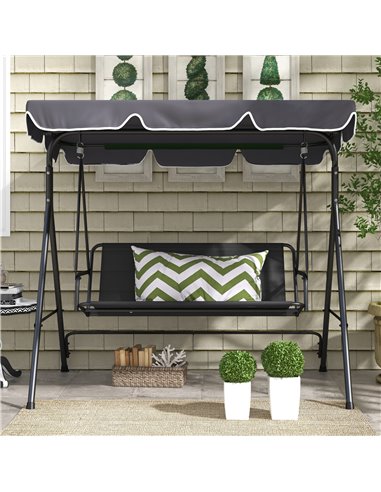 Outsunny Replacement Swing Seat Cover, Water-Resistant for 2/3 Seater Benches, 115cm x 48cm, Black 84A-309V00BK