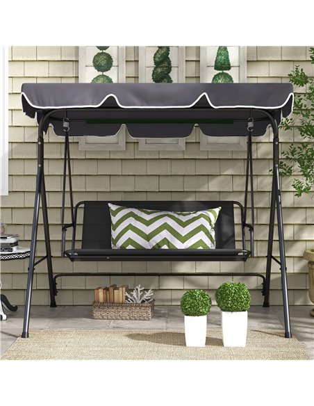 Outsunny Replacement Swing Seat Cover, Water-Resistant for 2/3 Seater Benches, 115cm x 48cm, Black 84A-309V00BK - pic 57622 | FastDaddyshop