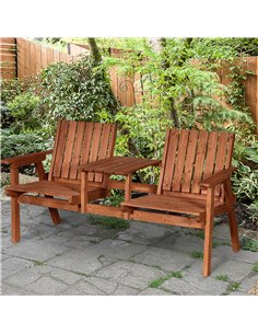 Outsunny 2-Seater Furniture Wooden Garden Bench, Orange 84B-441 2