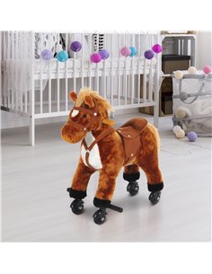 Homcom Rocking Horse Plush with Sound Brown 2