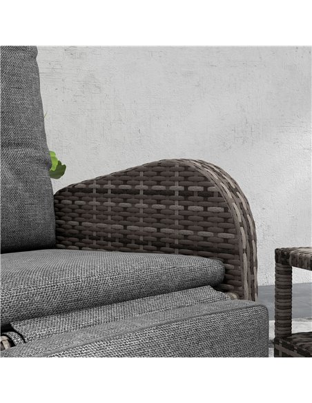 Outsunny 2 Seater Patio Rattan Wicker Chaise Lounge Sofa Set w/ Cushion for Patio Yard Porch 863-032V70BN - pic 57660 | FastDaddyshop