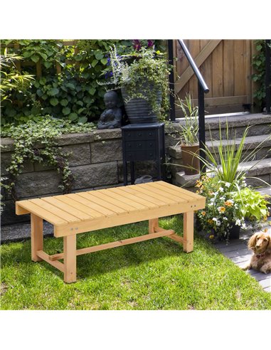 Outsunny 2-seater Outdoor Indoor Garden Wooden Bench Patio Loveseat Fir 110L x 38W cm (5pc) 84B-P069