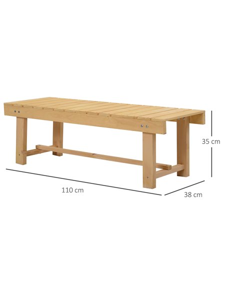 Outsunny 2-seater Outdoor Indoor Garden Wooden Bench Patio Loveseat Fir 110L x 38W cm (5pc) 84B-P069 - pic 57682 | FastDaddyshop