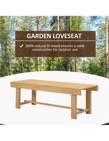 Outsunny 2-seater Outdoor Indoor Garden Wooden Bench Patio Loveseat Fir 110L x 38W cm (5pc) 84B-P069