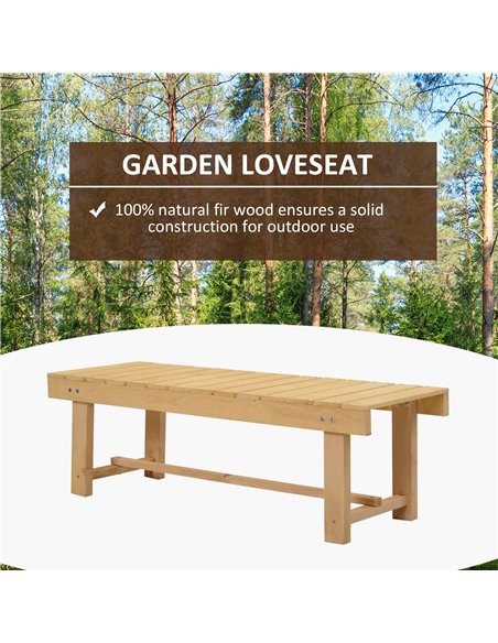 Outsunny 2-seater Outdoor Indoor Garden Wooden Bench Patio Loveseat Fir 110L x 38W cm (5pc) 84B-P069 - pic 57683 | FastDaddyshop