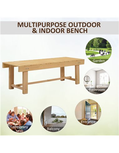 Outsunny 2-seater Outdoor Indoor Garden Wooden Bench Patio Loveseat Fir 110L x 38W cm (5pc) 84B-P069