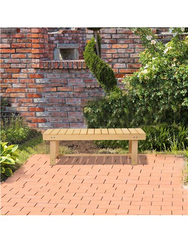 Outsunny 2-seater Outdoor Indoor Garden Wooden Bench Patio Loveseat Fir 110L x 38W cm (5pc) 84B-P069