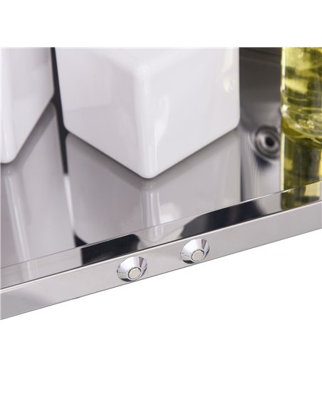 kleankin Corner Mirrored Bathroom Cabinet w/ 3 Shelves 2 Doors On-Wall Storage Unit Organiser Stainless Steel Frame Home Furnish - pic 57721 | FastDaddyshop