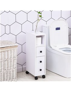 Kleankin Slimline Bathroom Storage Unit, White 834-256WT 2