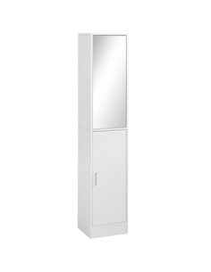 Kleankin Tall Mirrored Bathroom Storage Cabinet, White 834-371