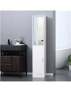 Kleankin Tall Mirrored Bathroom Storage Cabinet, White 834-371 2