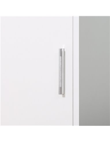 kleankin Tall Mirrored Bathroom Cabinet, Bathroom Storage Cupboard, Floor Standing Tallboy Unit with Adjustable Shelf, White 834