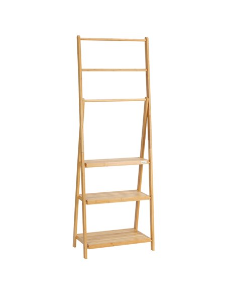 Kleankin Bamboo Towel Stand with 3 Rails & 3 Shelves, Natural 850-244V00ND - pic 57743 | FastDaddyshop