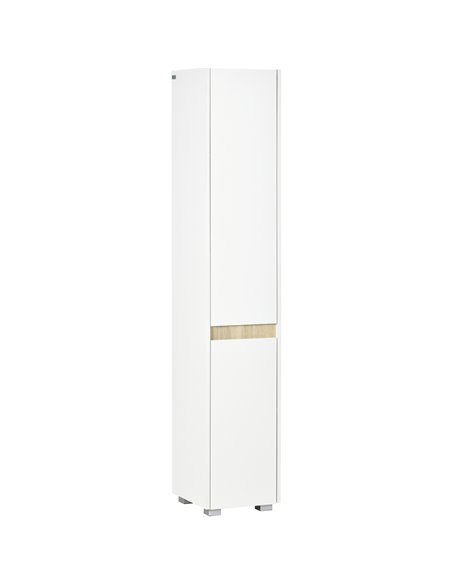 Kleankin Tall Bathroom Cabinet with Adjustable Shelves, White 834-500V00WT - pic 57752 | FastDaddyshop
