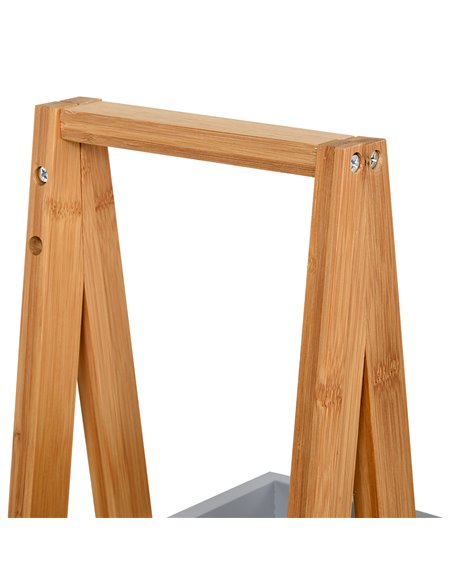 Kleankin Freestanding Bathroom Storage, 3-Tier Bamboo Shelving Unit, Slim A-Frame Design for Space Saving, Natural 834-100V01GY - pic 57768 | FastDaddyshop