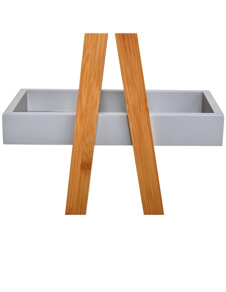 Kleankin Freestanding Bathroom Storage, 3-Tier Bamboo Shelving Unit, Slim A-Frame Design for Space Saving, Natural 834-100V01GY - pic 57769 | FastDaddyshop