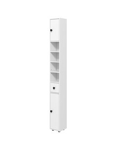 Kleankin 180cm Tall Slim Bathroom Cabinet, White 834-625V80WT
