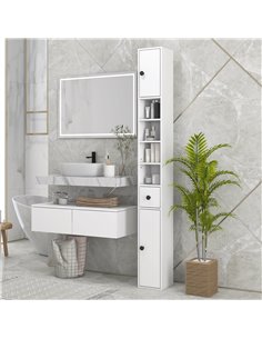 Kleankin 180cm Tall Slim Bathroom Cabinet, White 834-625V80WT 2