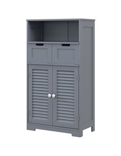 Kleankin Bathroom Storage Cabinet with Drawers, Grey 834-666V80GY