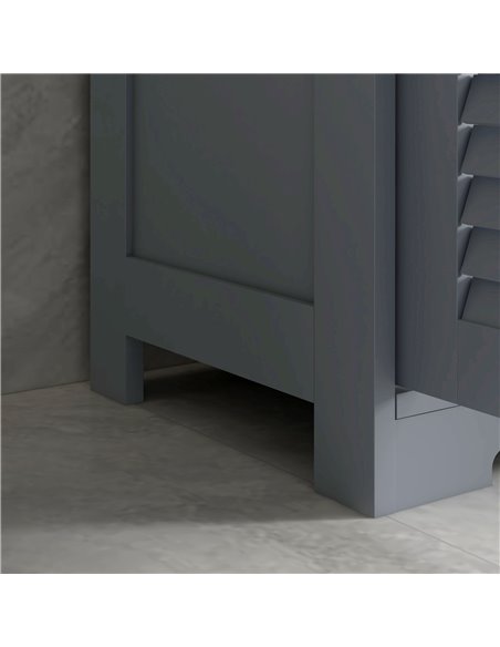 Kleankin Bathroom Storage Cabinet with Drawers, Louvred Doors, Open Compartment, Adjustable Shelf, Grey 834-666V80GY - pic 57805 | FastDaddyshop