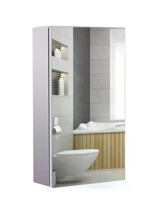 HOMCOM Stainless Steel Wall-mounted Bathroom Mirror Storage Cabinet, 02-0548