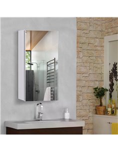 HOMCOM Stainless Steel Wall-mounted Bathroom Mirror Storage Cabinet, 02-0548 2