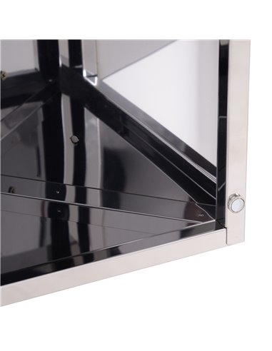 HOMCOM Mirror Cabinet for Bathroom Mirror Cupboard Corner Stainless Steel Wall mounted Single Door 300mm (W) 02-0551