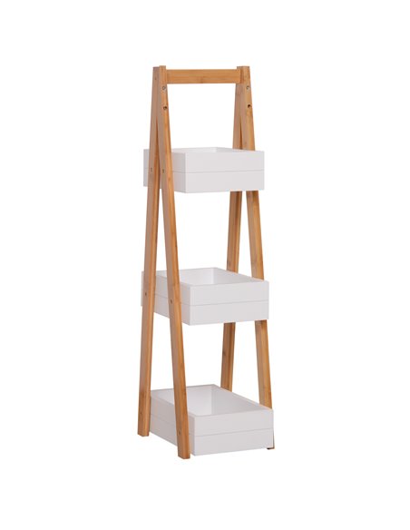 HOMCOM Freestanding 3 Tier A Frame Bathroom Storage Rack Shelf Organiser, Water-Resistant, White 834-100 - pic 57851 | FastDaddyshop