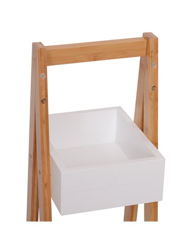 HOMCOM Freestanding 3 Tier A Frame Shower Caddy, Bathroom Storage Rack Shelf Organiser, Water-Resistant, White 834-100