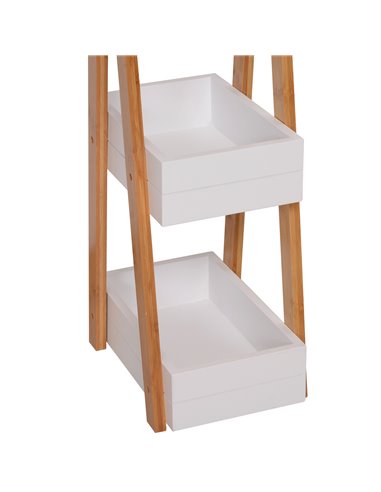 HOMCOM Freestanding 3 Tier A Frame Shower Caddy, Bathroom Storage Rack Shelf Organiser, Water-Resistant, White 834-100