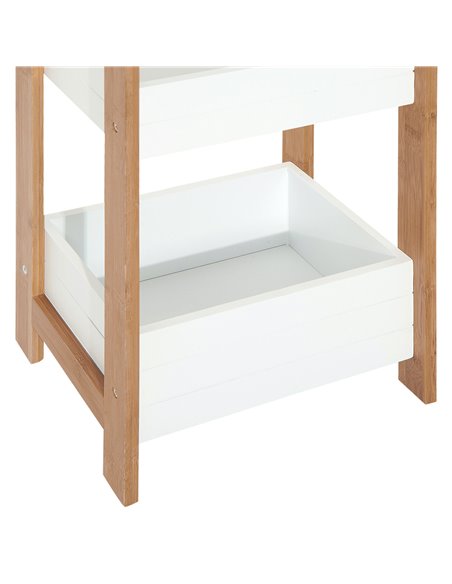 HOMCOM 3-Tier Bathroom Rack Storage Shelf Bamboo Organiser Shower Tower for Narrow Place 834-099 - pic 57867 | FastDaddyshop