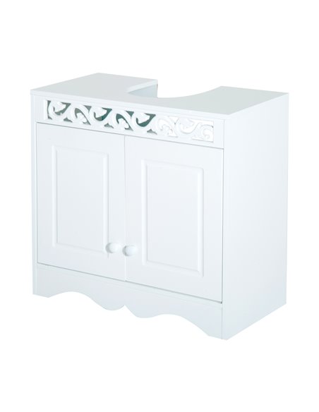 HOMCOM Wooden Under Sink Bathroom Cabinet, White 834-116 - pic 57869 | FastDaddyshop