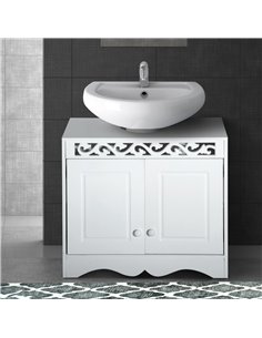 HOMCOM Wooden Under Sink Bathroom Cabinet, White 834-116 2
