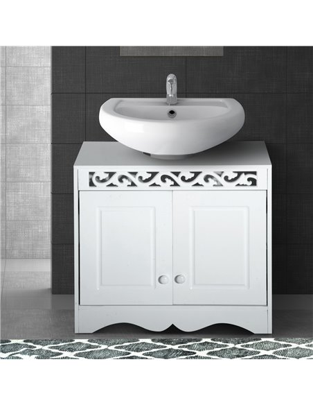 HOMCOM Wooden Under Sink Bathroom Cabinet, 2 Door Storage Cupboard, Space Saving Vanity Units 834-116 - pic 57870 | FastDaddyshop