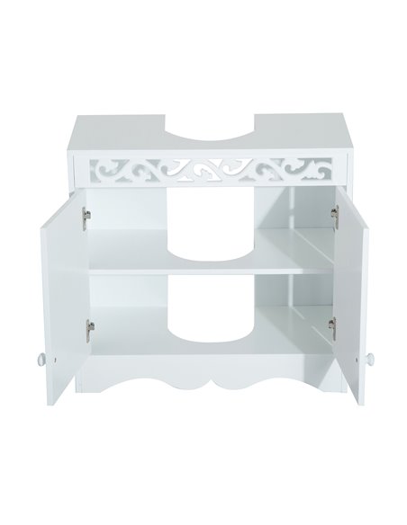 HOMCOM Wooden Under Sink Bathroom Cabinet, 2 Door Storage Cupboard, Space Saving Vanity Units 834-116 - pic 57875 | FastDaddyshop