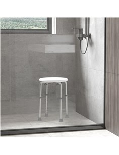 HOMCOM Adjustable Bath Chair, Shower Seat with Safety Design for Elderly, White 72-0011 2