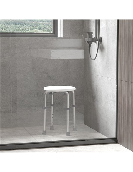 HOMCOM Adjustable Bath Chair, Shower Seat with Safety Design for Elderly, Bathroom Aids, White 72-0011 - pic 57887 | FastDaddyshop