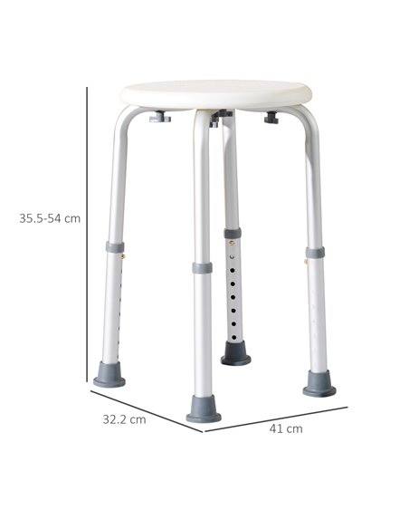 HOMCOM Adjustable Bath Chair, Shower Seat with Safety Design for Elderly, Bathroom Aids, White 72-0011 - pic 57888 | FastDaddyshop