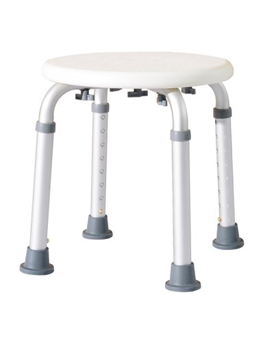 HOMCOM Adjustable Bath Chair, Shower Seat with Safety Design for Elderly, Bathroom Aids, White 72-0011