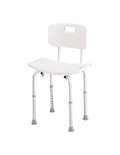 HOMCOM Adjustable Bath Chair, Shower Stool Safety Seat for Elderly, White 72-0008